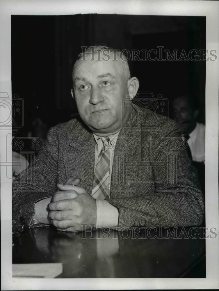 1938 Press Photo Joseph F. Gilroy Testifies at Senate Civil Liberties Committee