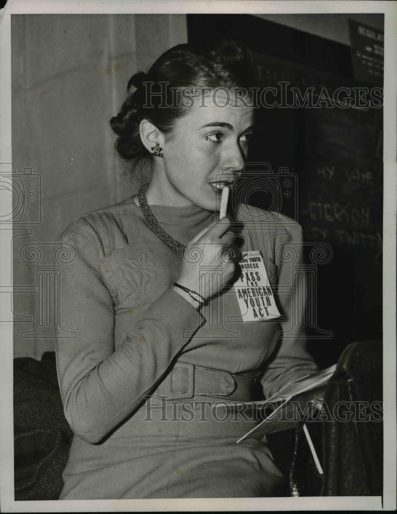 1940 Press Photo Frances Williams, American Youth Act Supporter - nef15139