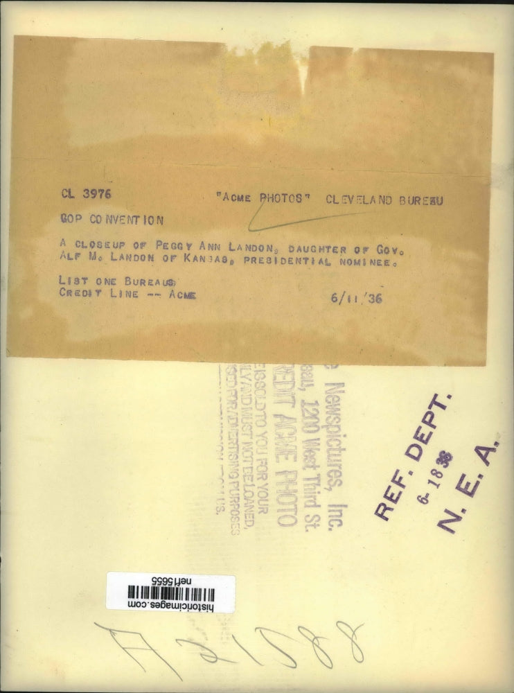 1936 Press Photo Peggy Landon Daughter of gov Alf M. Landon of Kansas