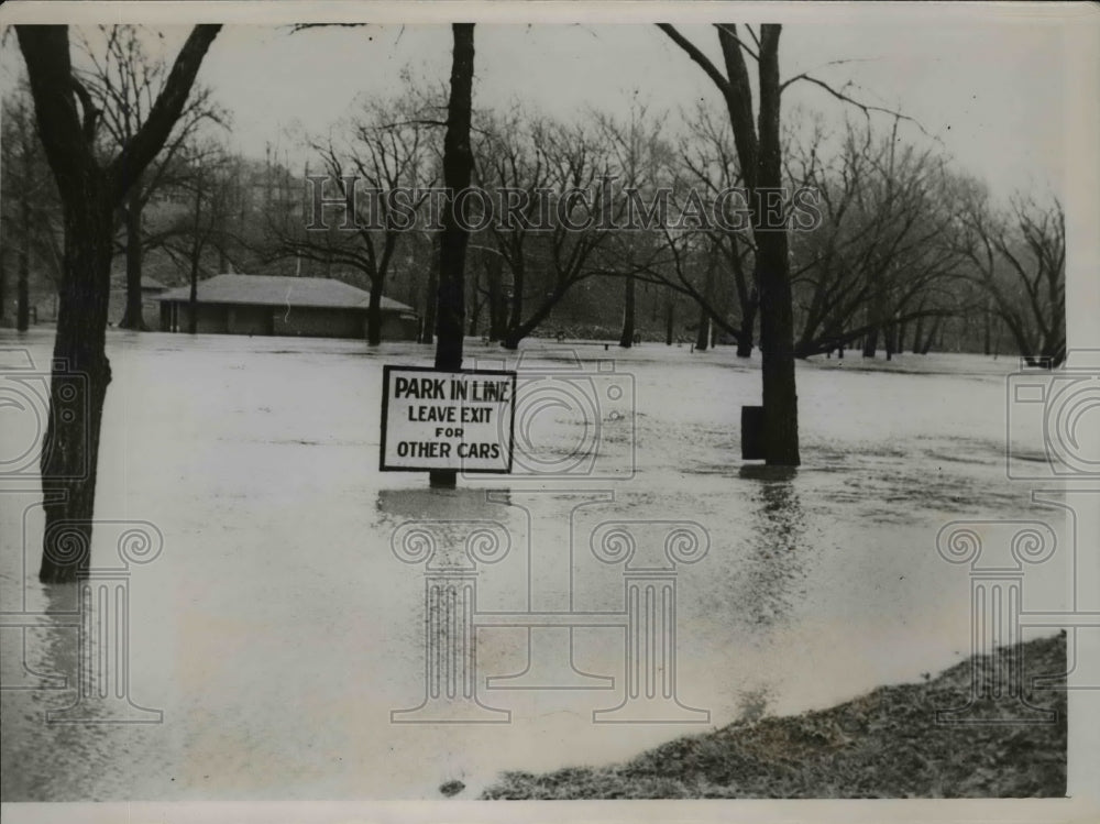 1936 Press Photo Flooded Ellsworth Municipal Golf Course, Danville, Illinois