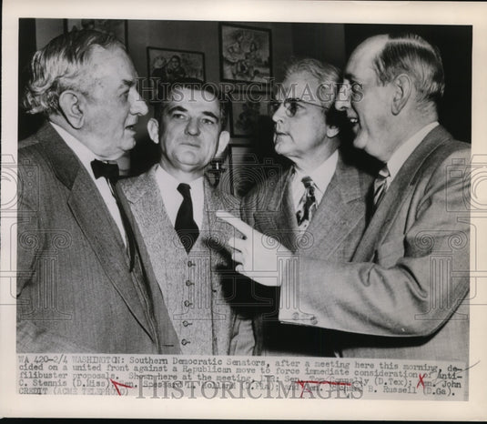 1949 Press Photo Senators After Meeting This Morning Decide On United Front