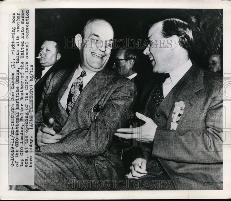 Load image into Gallery viewer, 1950 Press Photo Walter Reuther, UAW President and Joe Urran ,boss of the CIO
