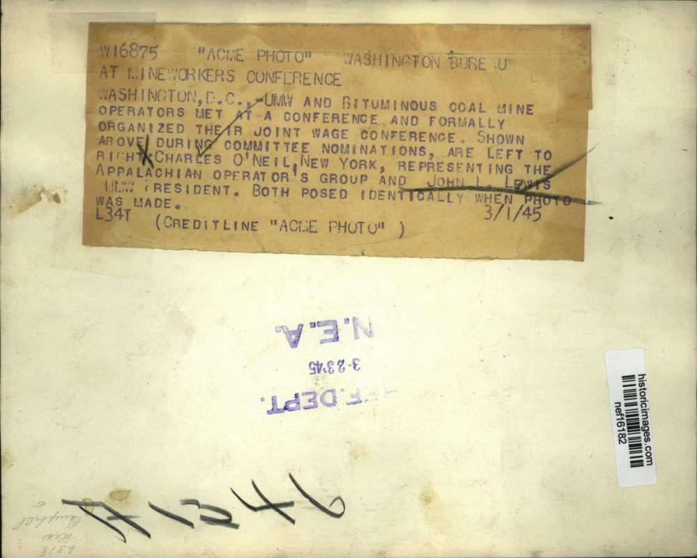 1945 Press Photo UMW and Bituminous Coal Mine Operators Meet at Conference