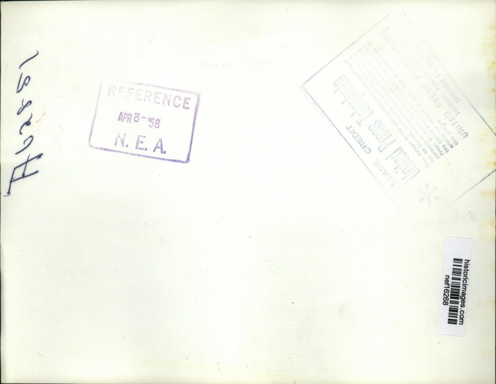 1958 Press Photo Walter Reuther of UAW, Senator Barry Goldwater in Washington