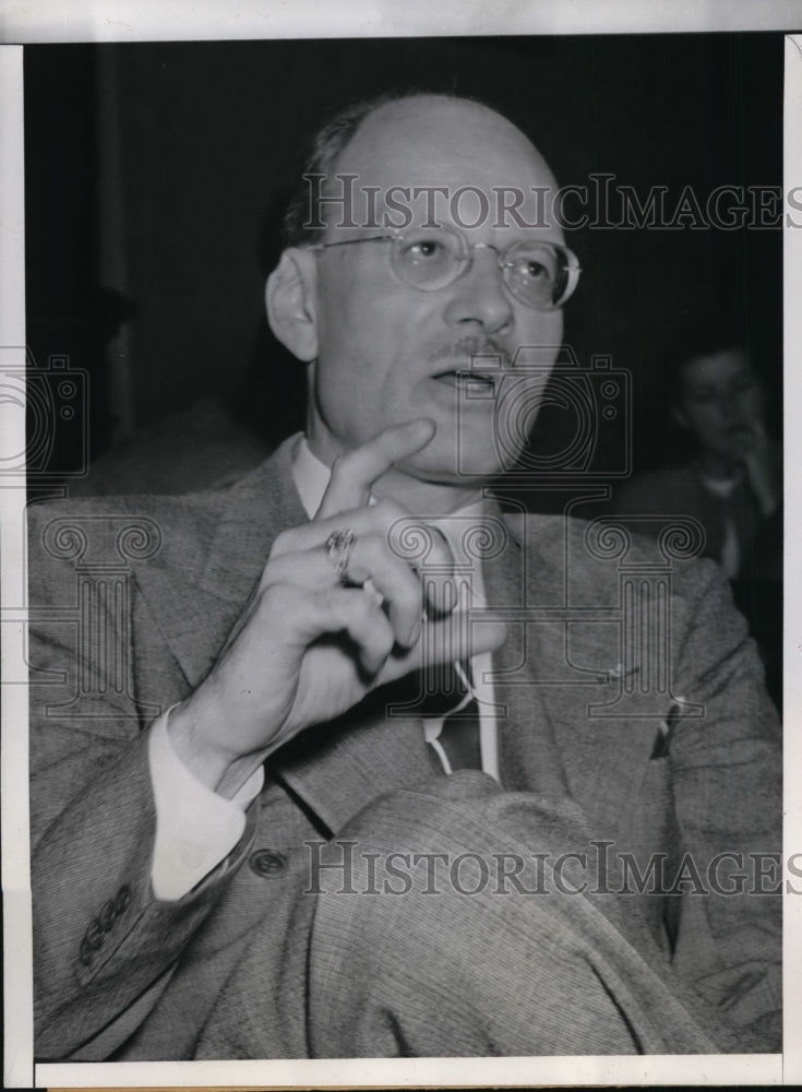 1946 Press Photo Harold L. Naylor Testifying at Senate Hearing - nef16451