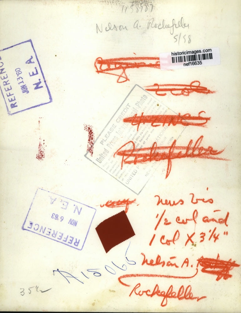 1958 Press Photo Nelson Rockefeller - nef16635