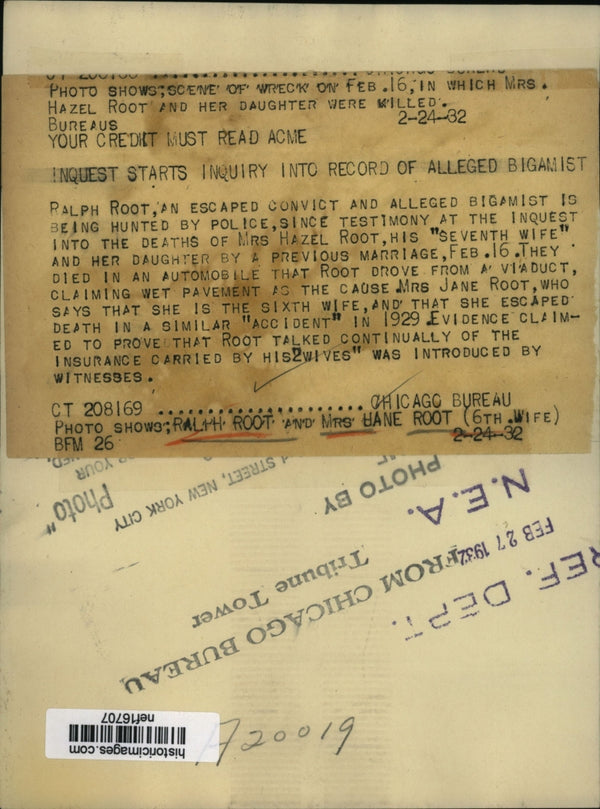 1932 Press Photo Ralph Root and Mrs Hane Root Mr Root Being Hunted by ...