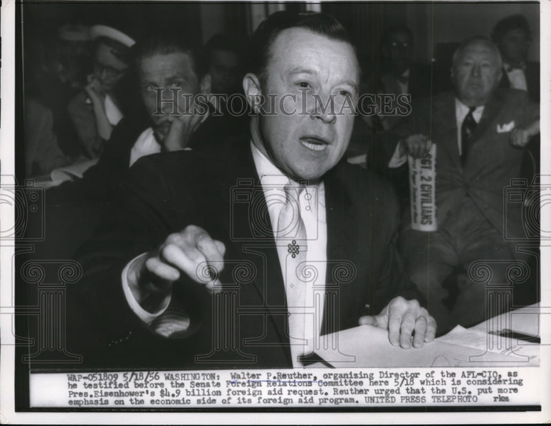 Load image into Gallery viewer, 1956 Press Photo Walter P.Reuther Director of AFL-CIO appeared at Senate Hearing

