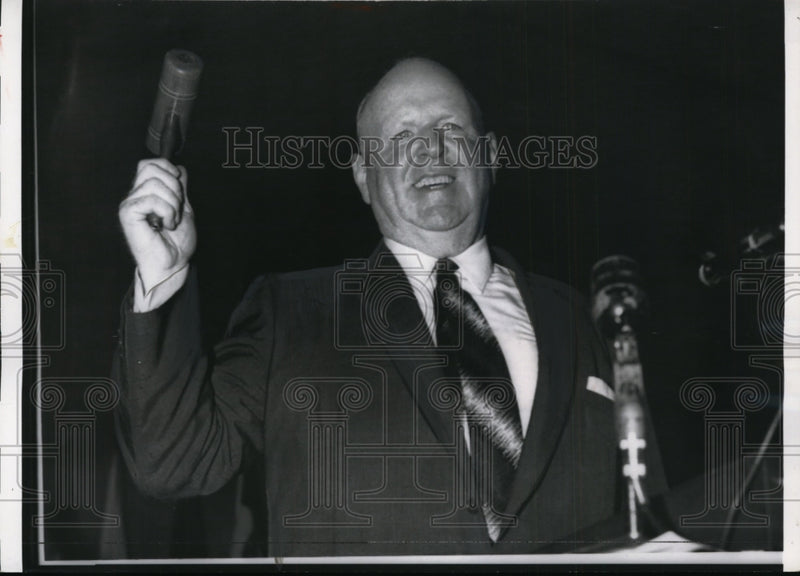 Load image into Gallery viewer, 1957 Press Photo Dave Beck Speaking at Teamsters Union Convention, Miami Beach
