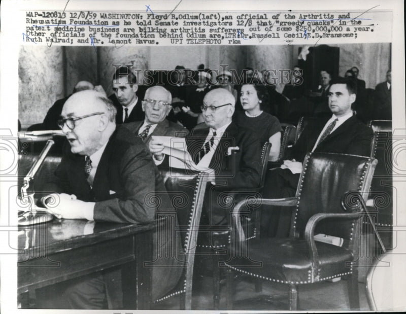 Load image into Gallery viewer, 1959 Press Photo Floyd Odlum of Arthritis and Rheumatism Foundation Senate Meet
