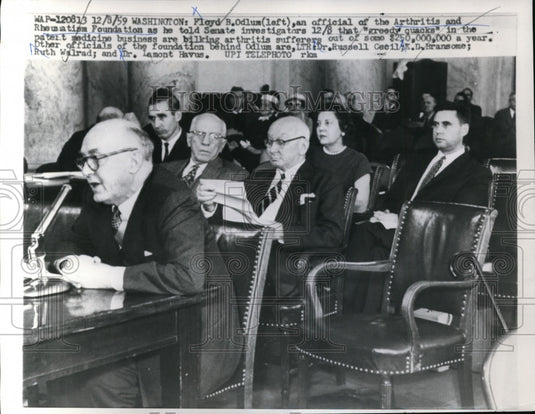 1959 Press Photo Floyd Odlum of Arthritis and Rheumatism Foundation Senate Meet