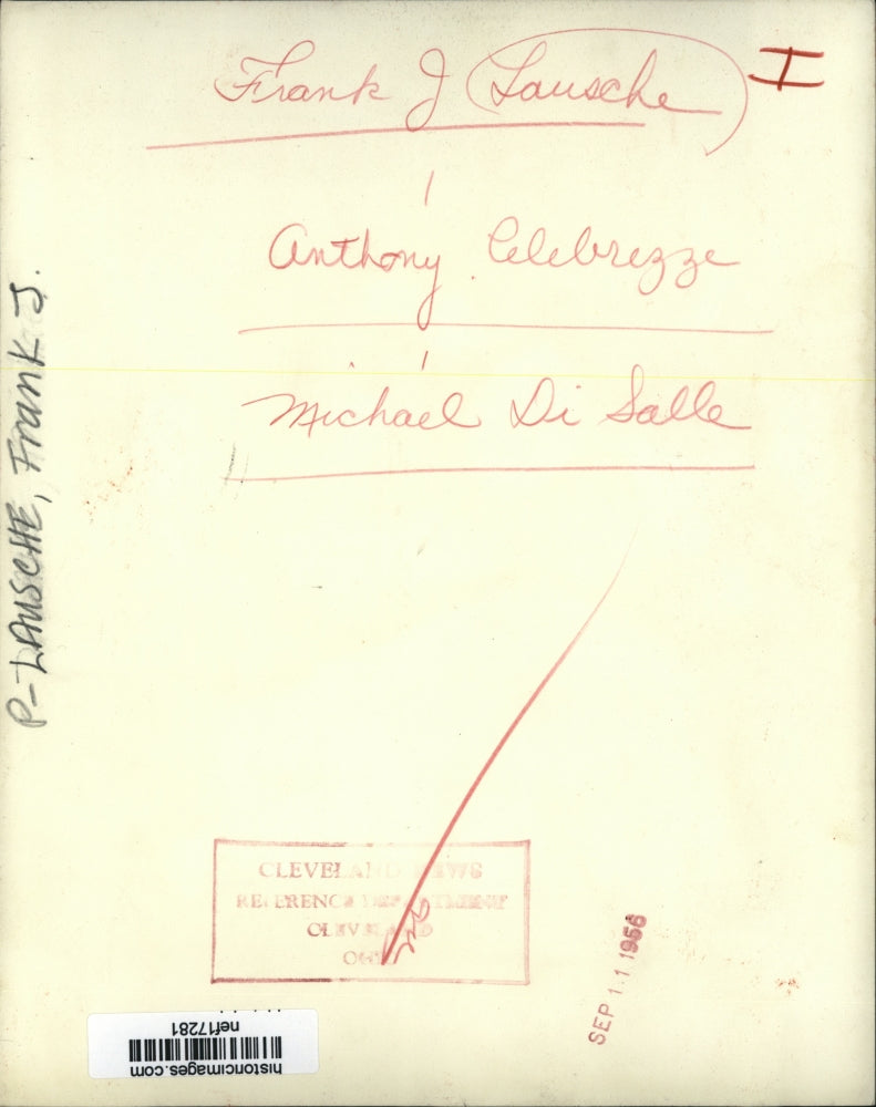 1956 Press Photo Ohio Governor Lausche Attends the Cleveland Plain Dealer