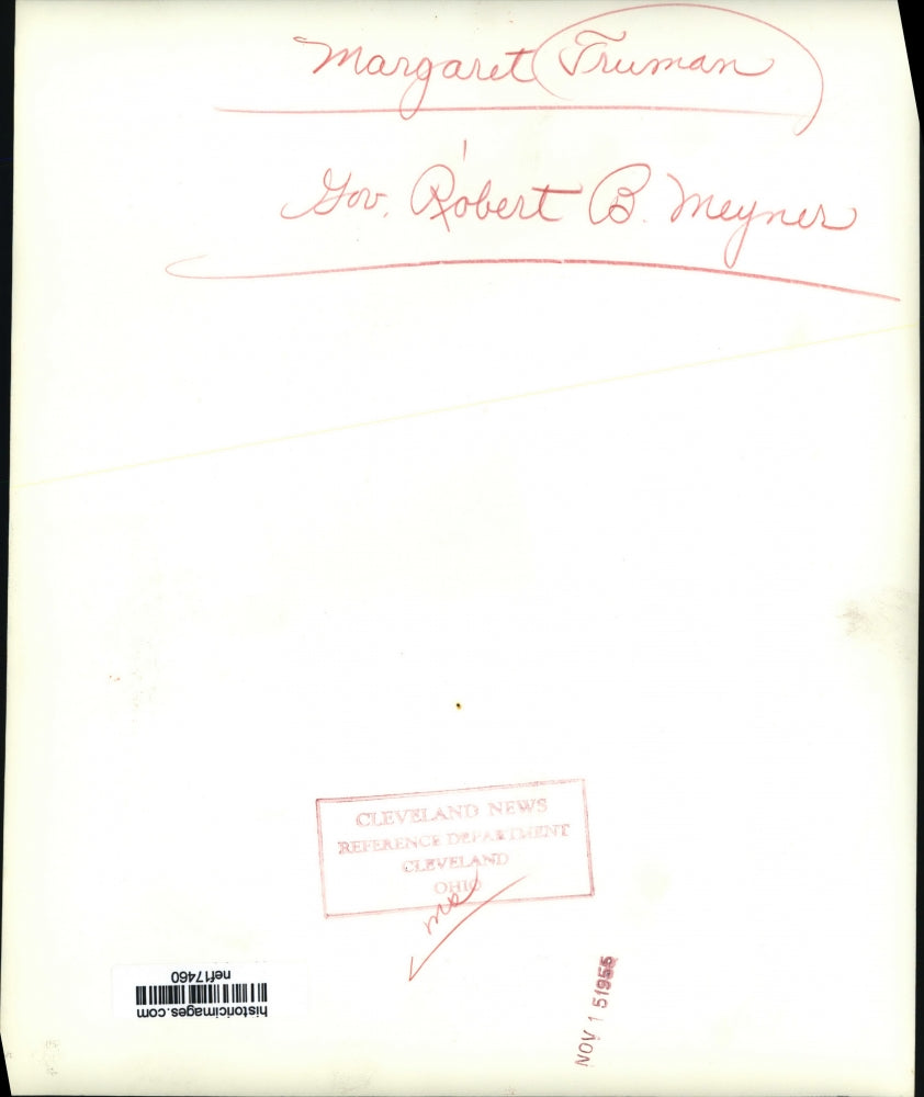 1955 Press Photo Robert B. Meyner, Margaret Truman, Princeton-Yale Football Game