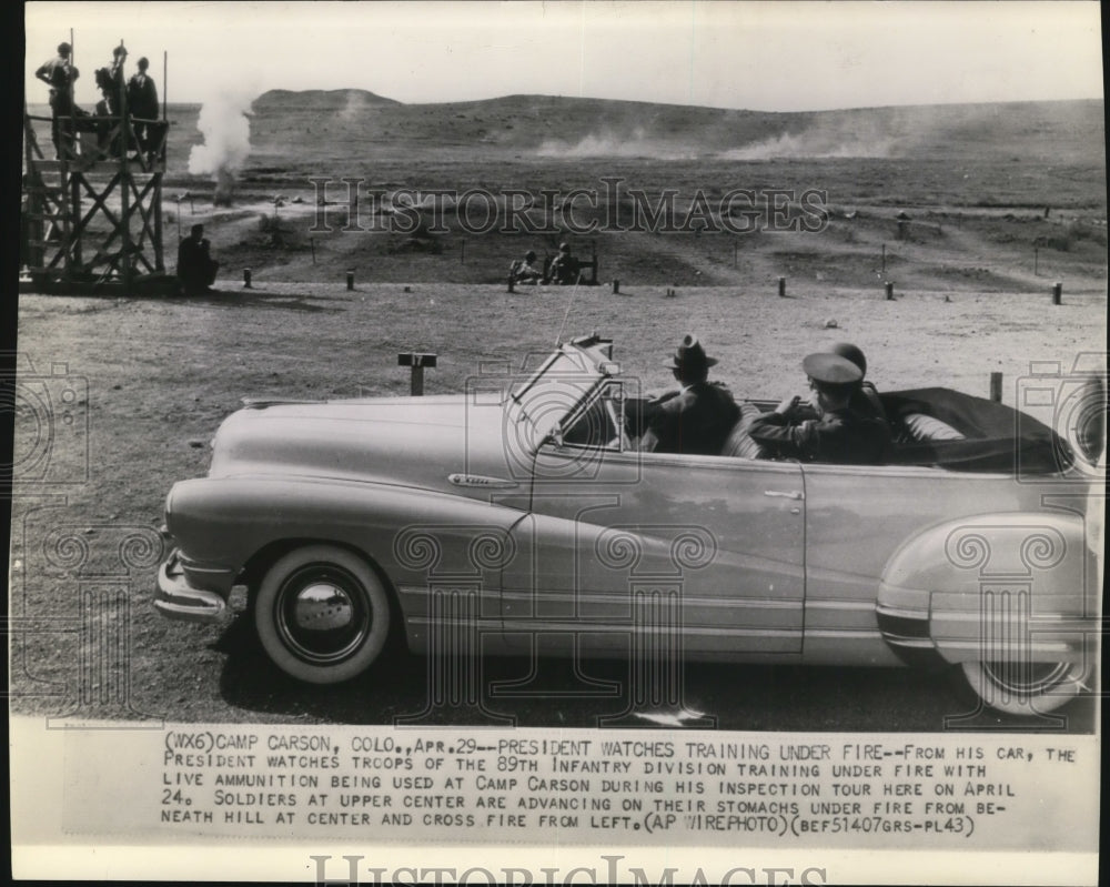 1943 Press Photo President Franklin D. Roosevelt at Camp Carson, Colorado