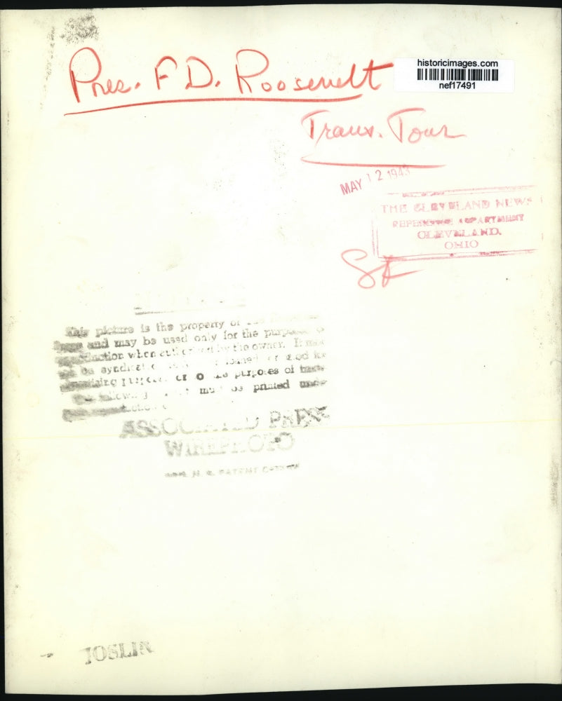 1943 Press Photo President Franklin D. Roosevelt at Camp Carson, Colorado