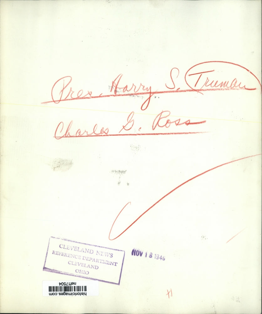 1946 Press Photo President Harry S. Truman, Charles G. Rose & Babies, St. Louis