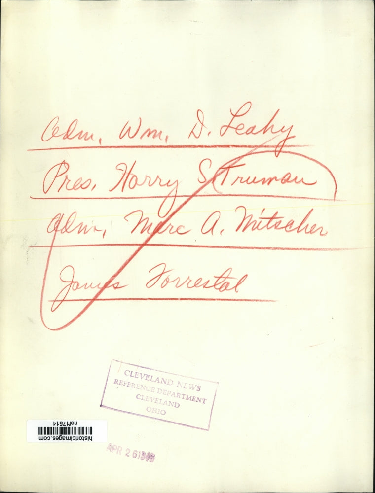 1946 Press Photo Harry S. Truman Aboard Carrier Ship "Franklin D. Roosevelt"