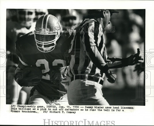 1990 Press Photo AFC Championship Denver Broncos vs. Football Game - nef17610