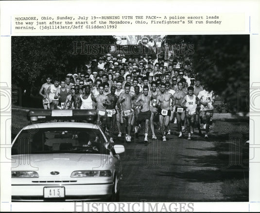 1992 Press Photo Mogadore, Ohio Firefighter's 5K Run - nef17663