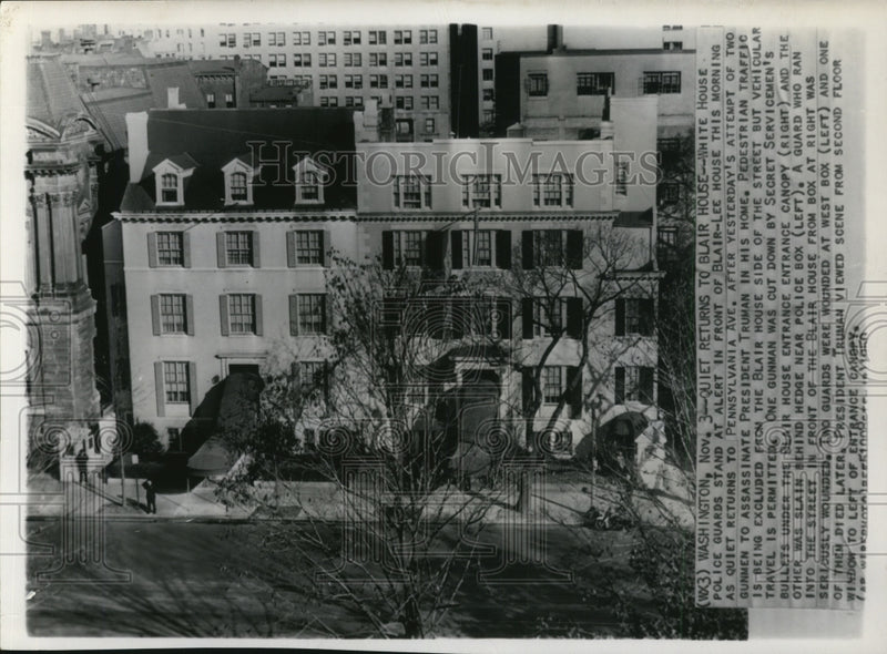 Load image into Gallery viewer, 1950 Press Photo Blair-Lee house Guarded after Truman Assasination Attempt
