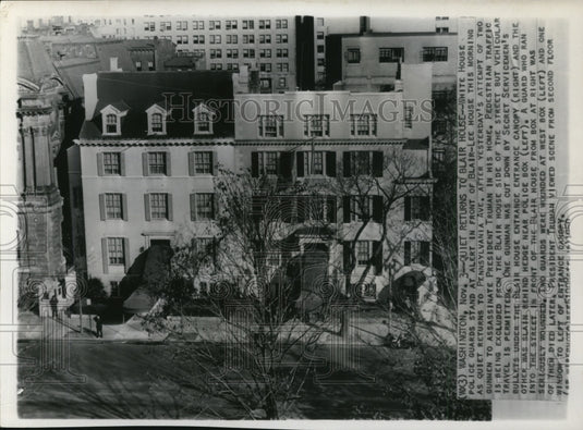 1950 Press Photo Blair-Lee house Guarded after Truman Assasination Attempt