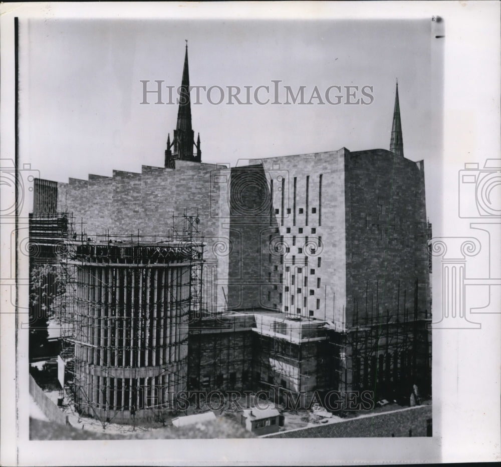 1961 Press Photo Coventry Cathedral Construction, England - nef17788