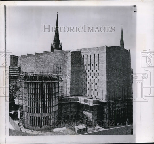 1961 Press Photo Coventry Cathedral Construction, England - nef17788