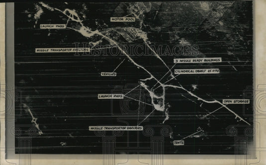 1962 Press Photo Medium Range Missile Base In Operational Status in Cuba Oct 23