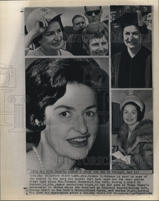 1964 Press Photo Mrs. Lyndon B. Johnson's active moments as First Lady