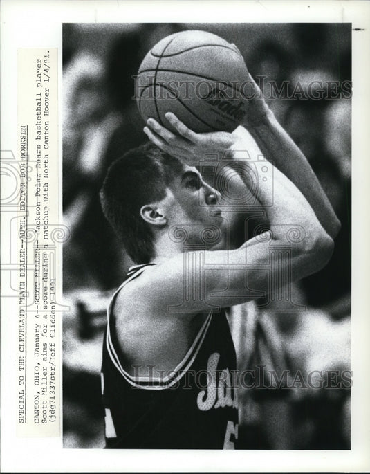 1991 Press Photo Scott Miller of Jackson Polar Bears - nef18081