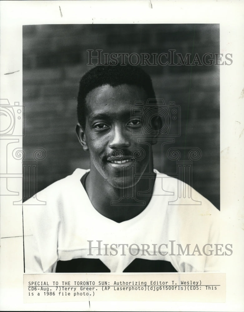 1986 Press Photo Terry Greer of the Cleveland Brownds - nef18100