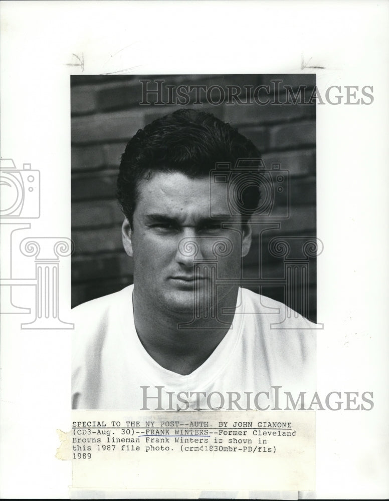 1989 Press Photo Former Cleveland Browns lineman Frank Winters in 1987 photo- Historic Images