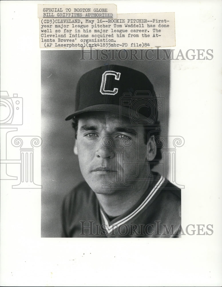 1984 Press Photo Cleveland Indians acquire Tom Waddell from Atlanta Braves