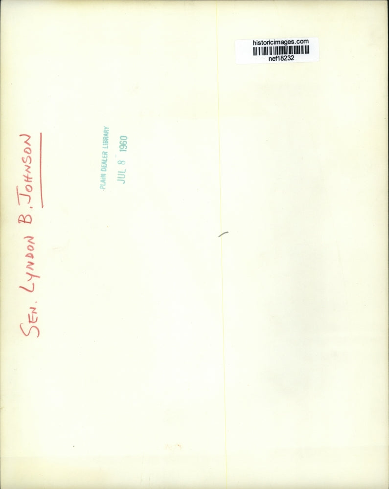 1960 Press Photo Sen Johnson Arrives in CA to Push His Presidential Campaign