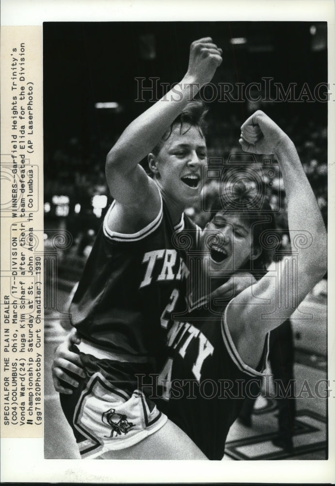1990 Press Photo Garfield Heights Trinity won against Elida at St.John Arena- Historic Images
