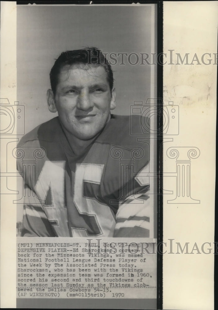 1970 Press Photo Ed Sharockman of Minnesota Vikings Football - nef18468- Historic Images