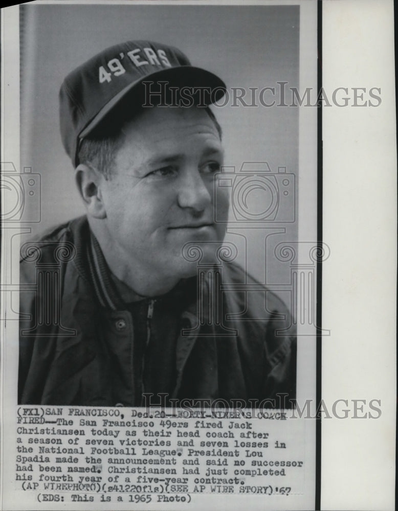 1965 Press Photo Jack Christiansen, San Francisco 49ers Football Coach- Historic Images