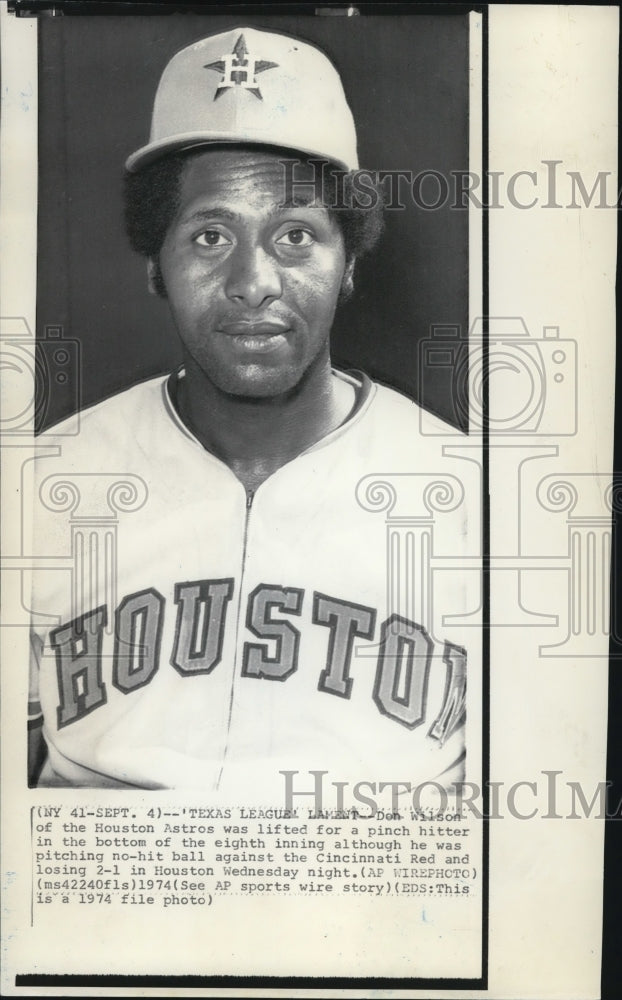 1974 Press Photo Don Wilson, Houston Astros Baseball Player - nef18545- Historic Images