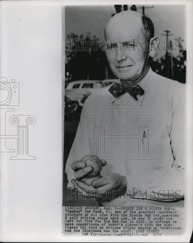 1953 Press Photo Joe Wood Former Boston Red Sox Pitcher Operates Golf Range- Historic Images