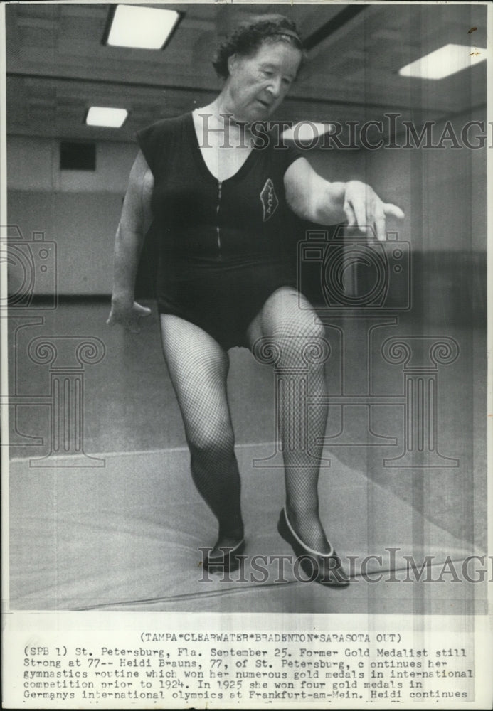 1972 Press Photo Heidi Brauns Former Gold Medalist Still Strong at 77- Historic Images