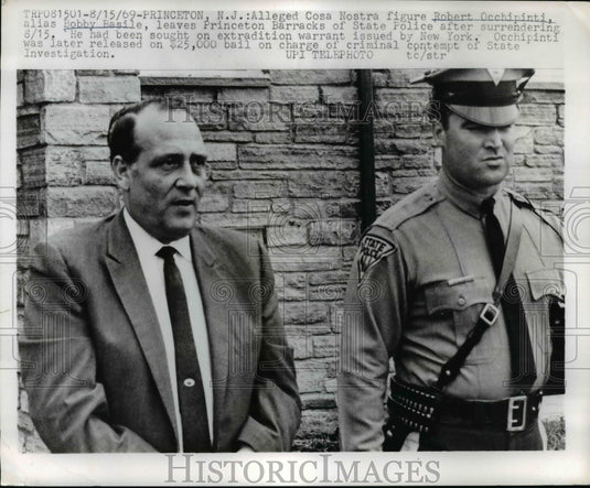 1969 Press Photo Robert Occhipinti aka Bobby Basile Leaving Princeton Barracks