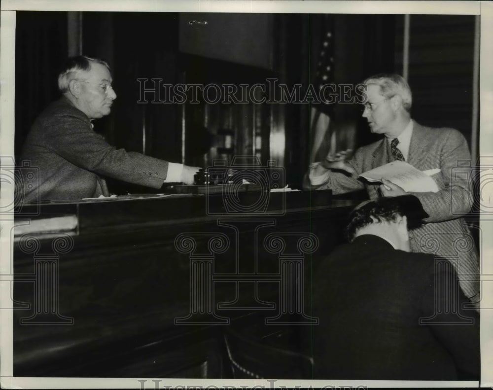 1934 Press Photo Perjury Indictment of Buron Fitts, Berthel Gregory, Los Angeles