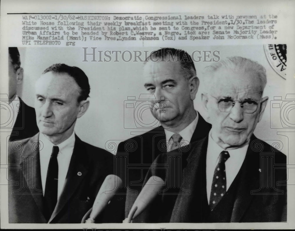 1962 Press Photo Democratic Congressional Leaders Press Conference, White House