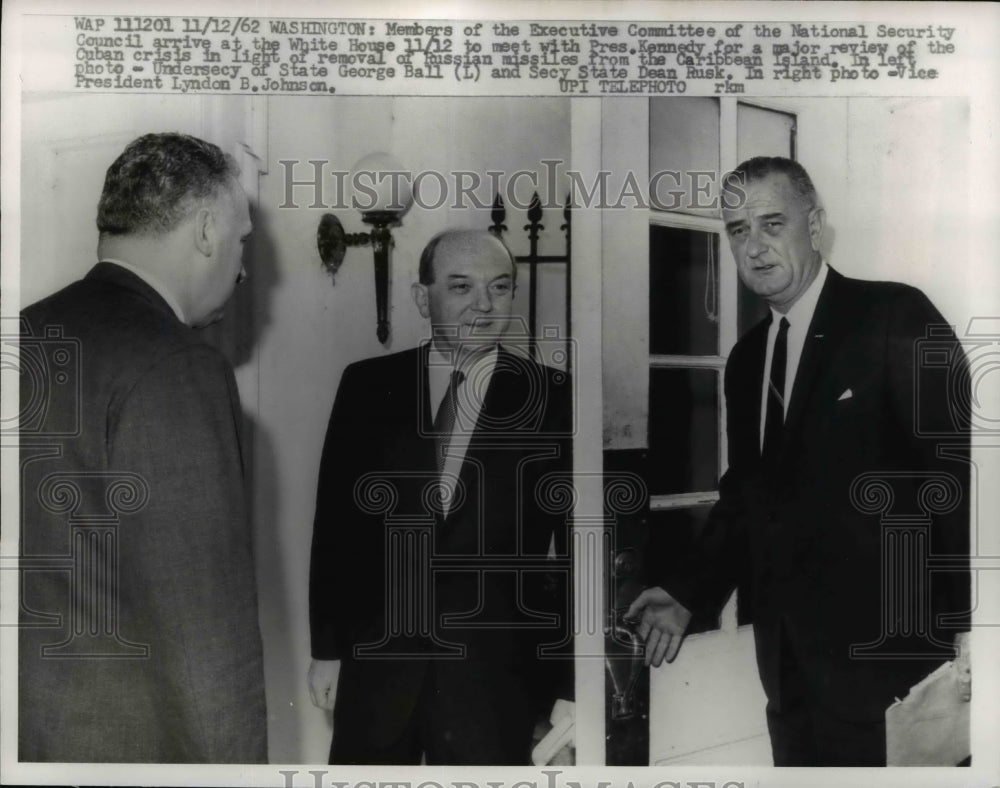 1962 Press Photo National Security Council Members, Lyndon B. Johnson in D.C.
