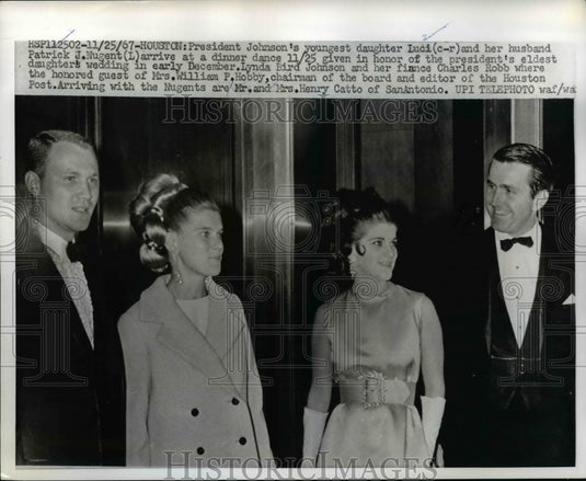 1967 Press Photo Luci Baines johnson & Pat Nugent, Henry Catto at Houston Dinner