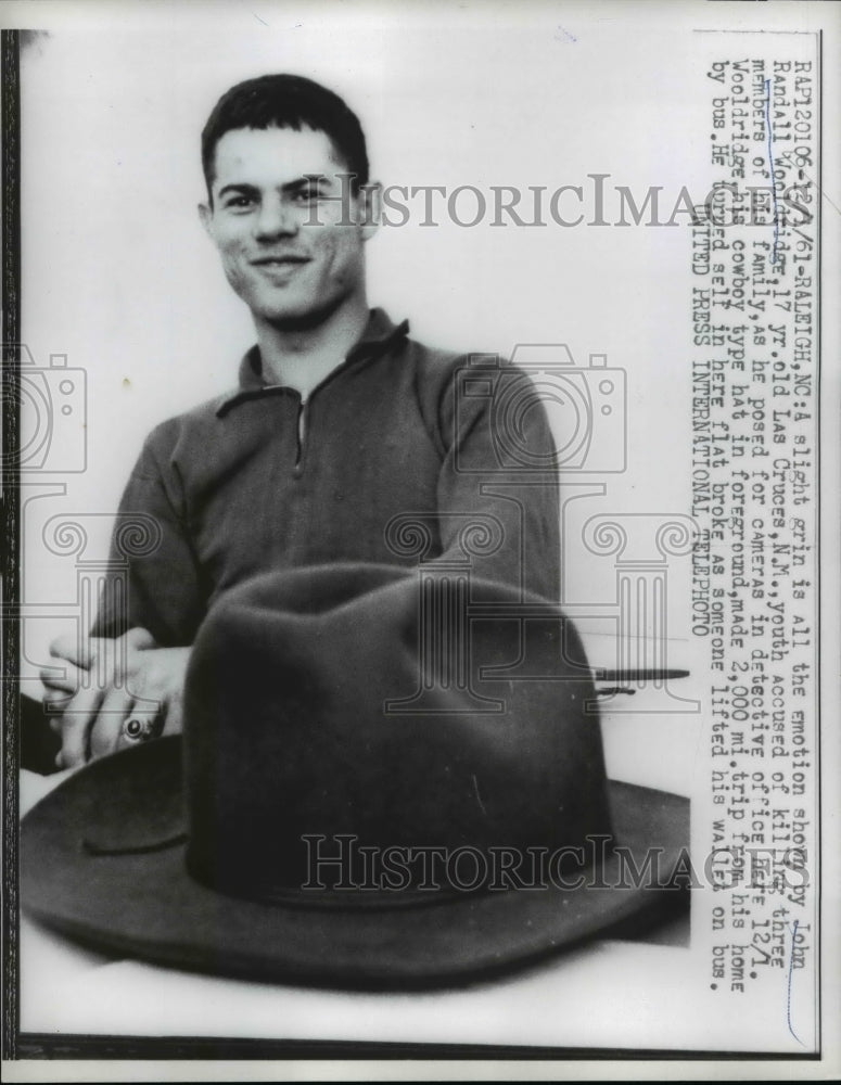 1961 Press Photo John Randall Wooldridge Accused of Killing Las Cruces Family