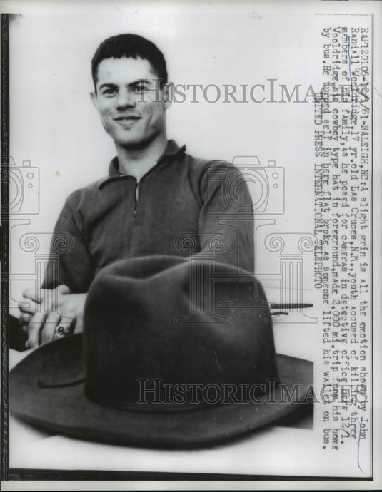 1961 Press Photo John Randall Wooldridge Accused of Killing Las Cruces Family