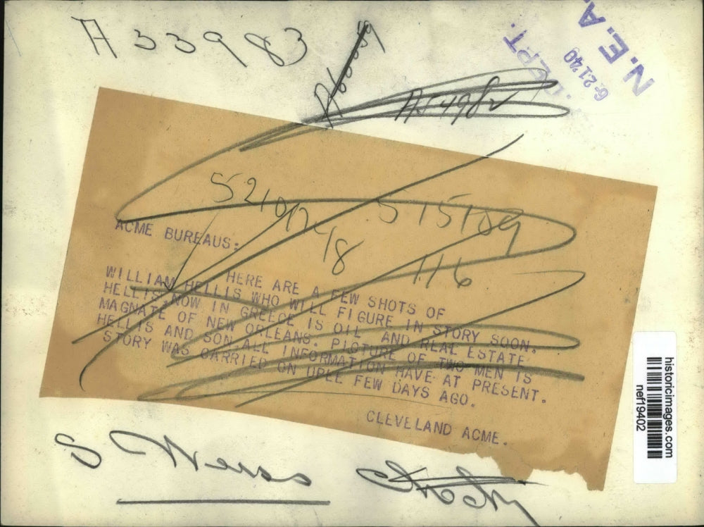 1940 Press Photo William Hellis an Oil and Real Estate Magnate of New Orleans