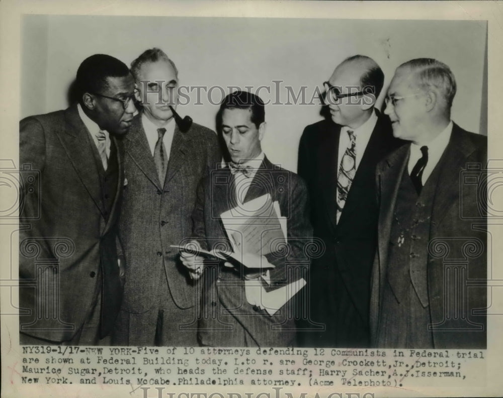 1949 Press Photo Attorneys Defending Communists in Federal Court, New York