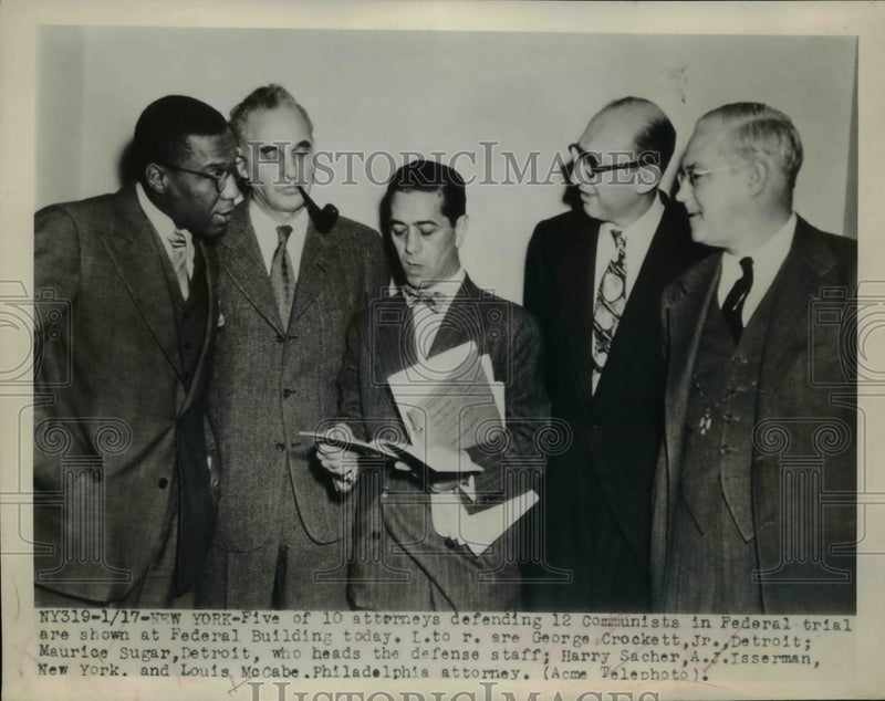 Load image into Gallery viewer, 1949 Press Photo Attorneys Defending Communists in Federal Court, New York
